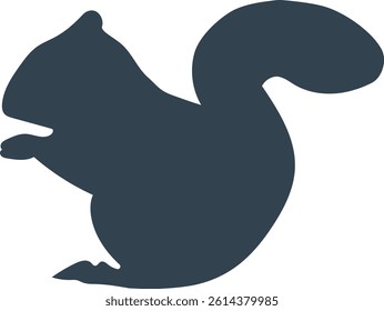 Simple silhouette of a cute squirrel