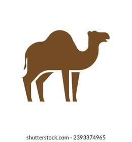 simple silhouette of desert camel logo vector