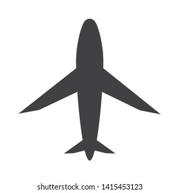 A simple silhouette design of an airplane vector illustration on a white background