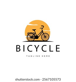 simple silhouette design logo vehicle bicycle transportation sport bike illustration templet symbol