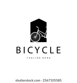 simple silhouette design logo vehicle bicycle transportation sport bike illustration templet symbol