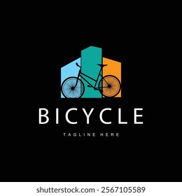 simple silhouette design logo vehicle bicycle transportation sport bike illustration templet symbol