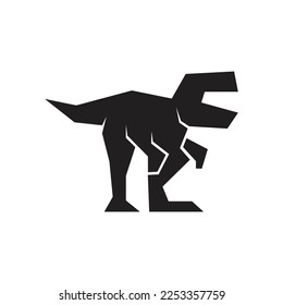 simple silhouette of dinosaur logo vector