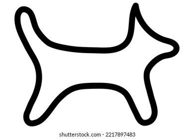 A simple silhouette of a dog. Good element for any project.