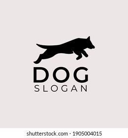 simple silhouette dog logo design