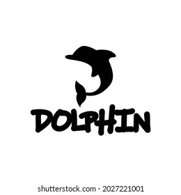 SIMPLE SILHOUETTE OF DOLPHIN LOGO VECTOR