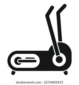 Simple silhouette of an elliptical trainer machine for fitness exercise