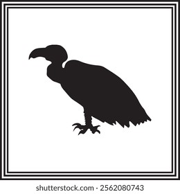 A simple silhouette of an emu isolated on a white background.