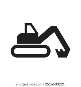 simple silhouette of excavator logo vector