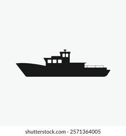 Simple Silhouette of a Fishing Boat