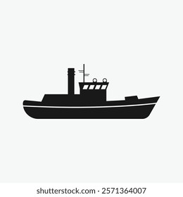 Simple Silhouette of a Fishing Boat