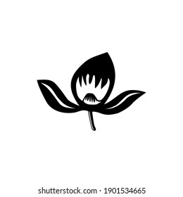 Einfache Silhouettenblume. Vektorgrafik 