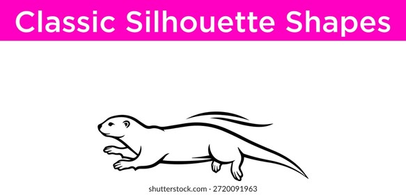 Silueta simple de un Vector de dragón volador