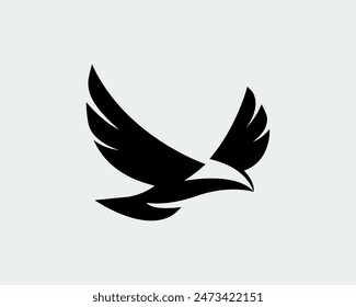 simple silhouette flying eagle hawk falcon logo design template illustration inspiration