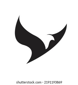 simple silhouette of a flying eagle logo vector