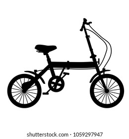 Simple Silhouette of Folding Bike
