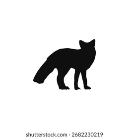 Einfache Silhouette eines Fuchses, perfekt für Logos oder Grafikdesign.