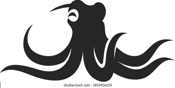 Silueta simple de pulpo gracioso