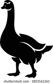 Simple Silhouette of Goose Walking