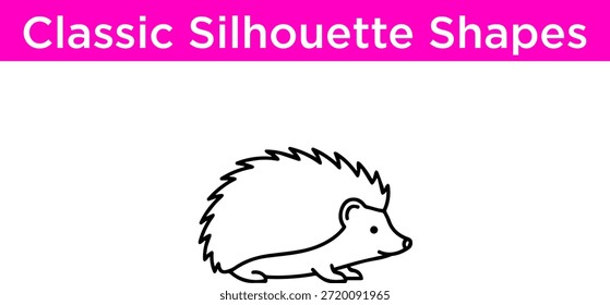 Silhueta simples de um ouriço Vetor
