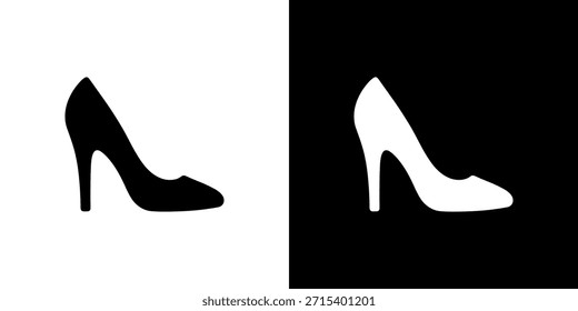 Ilustración de icono de moda de zapato de tacón alto de silueta simple