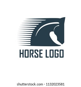 Simple silhouette horse logo template.