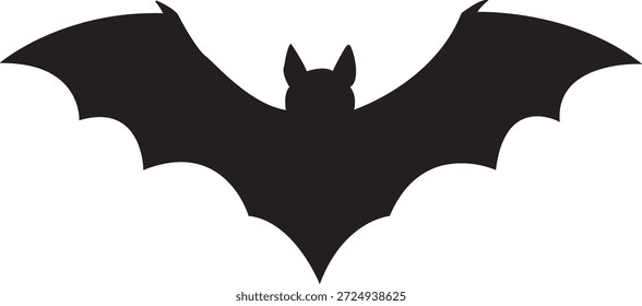 silhueta simples ícone de morcego com asas espalhadas representando o animal noturno halloween e conceito de vida selvagem isolado no fundo branco