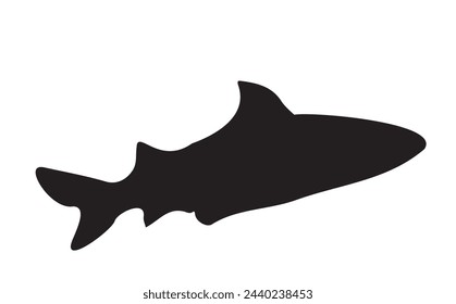 Simple silhouette icon illustration of a shark