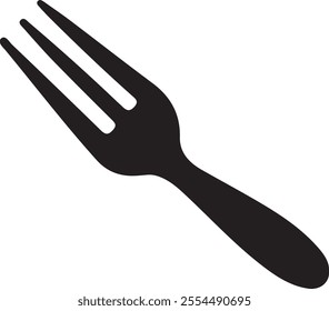 Simple Silhouette Illustration of a Fork
