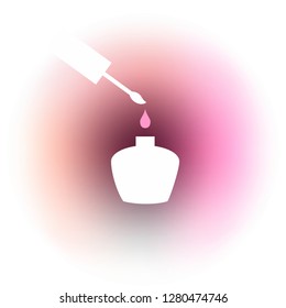Simple silhouette image of nail polish for logo and beauty salon design.