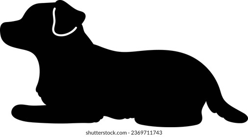 Simple silhouette of Jack Russell Terrier lying down