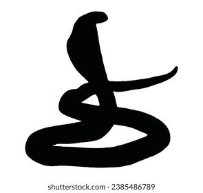Simple silhouette of king cobra logo vector.
