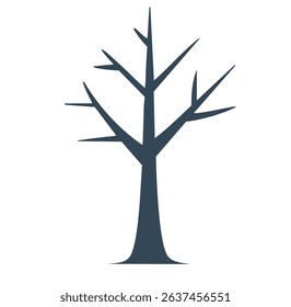 Simple silhouette of a leafless winter tree