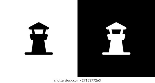 Silhueta Simples Farol Beacon Minimalista Navegação Litoral Arquitetura Ícone