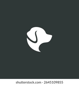simple silhouette logo of labrador retriever dog head
