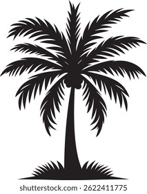 Simple Silhouette of a Majestic Palm Tree.