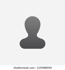 Simple silhouette of man. On grid background