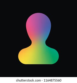 Simple Silhouette Man Rainbow Color Dark Stock Vector (Royalty Free ...