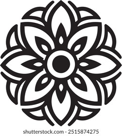 Einfache Silhouette Mandala Vektor Design