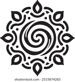 Diseño de Vector de mandala de silueta simple