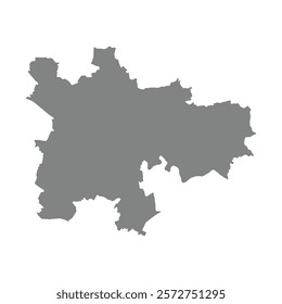 Simple silhouette map of Glasgow city. Isolated and easy editable.