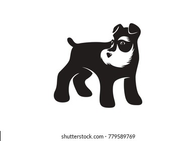 Simple Silhouette Of Mini Schnauzer Dog