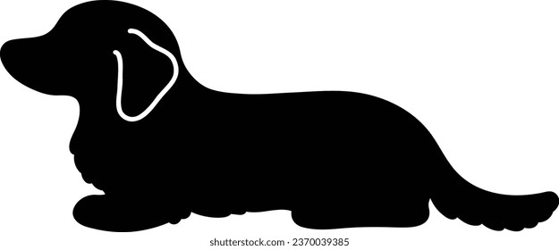 Einfache Silhouette des Miniatur Dachshund