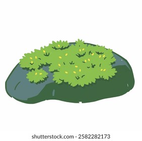 A simple silhouette of moss in dark green. Perfect for nature themed game elements, logos, and design projects.