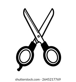 Simple silhouette of open scissors
