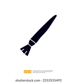 A simple silhouette of a paintbrush, symbolizing creativity and artistic expression.
