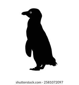 Simple Silhouette of a Penguin.  Penguin vector, Penguin silhouette, Penguin icon.
