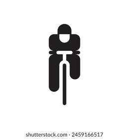 simple silhouette of person cycling logo vector