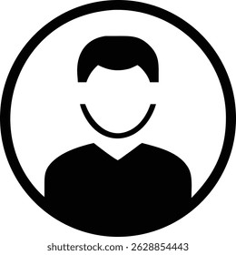 Simple silhouette of a person's head conceptual design for various applications