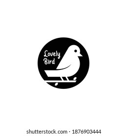 simple silhouette pigeon logo vector